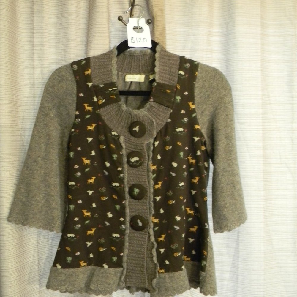 Adorable woodland creature print cardigan